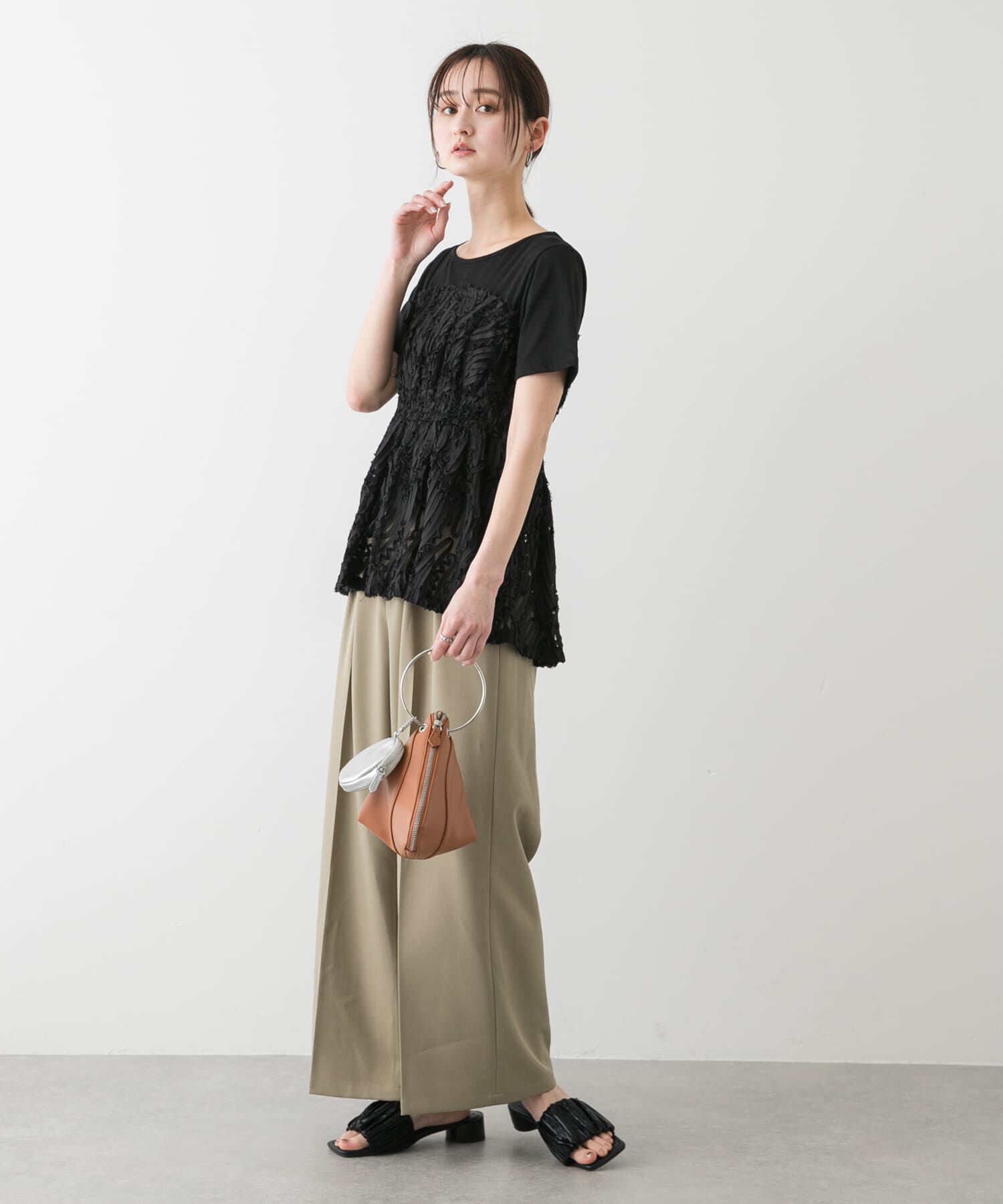 SENSE OF PLACE by URBAN RESEARCH「スクエアトゥメタリックギャザーサンダル」|サンダル|