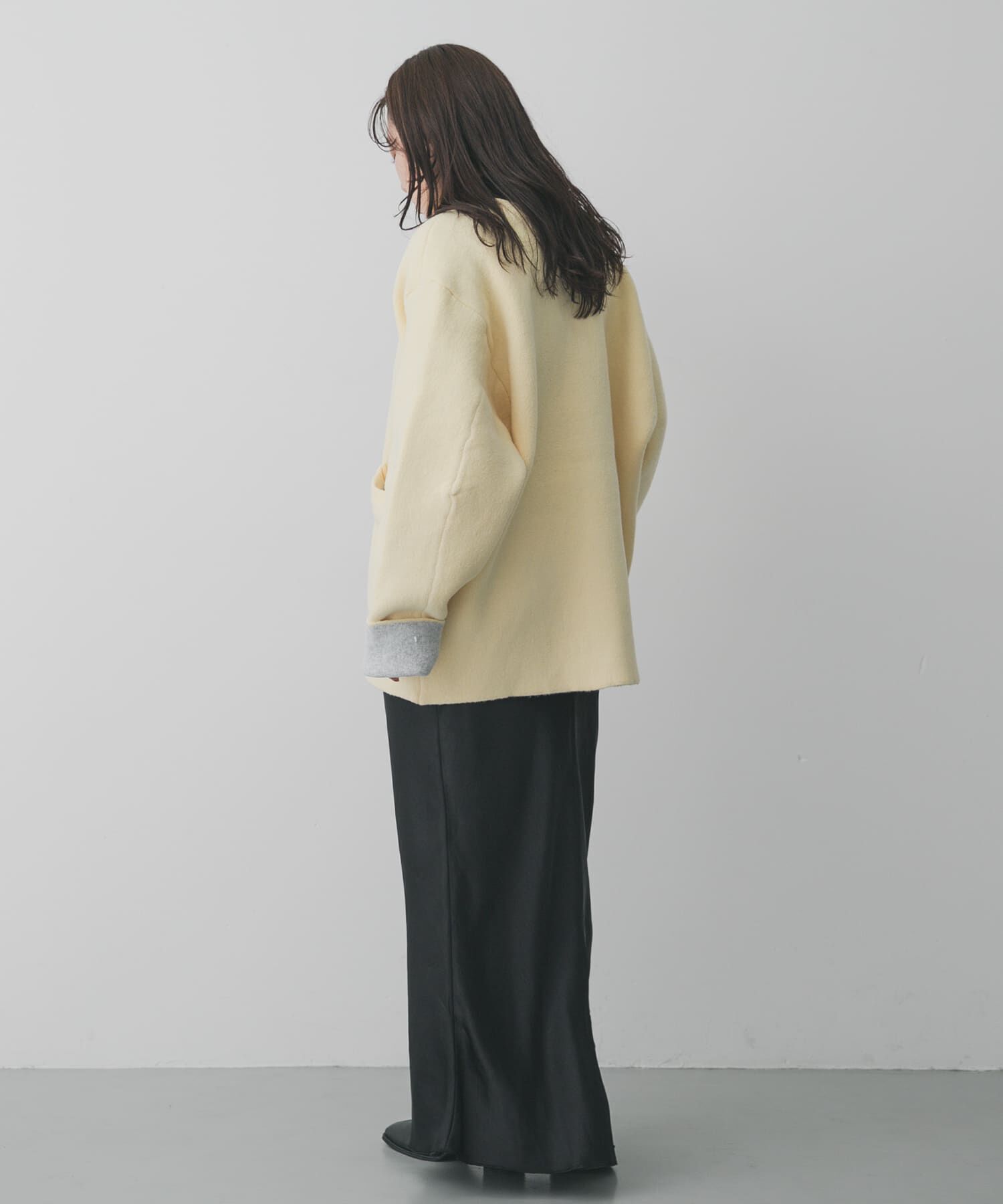 SENSE OF PLACE by URBAN RESEARCH「バイカラーニットコート」|ノーカラーコート|