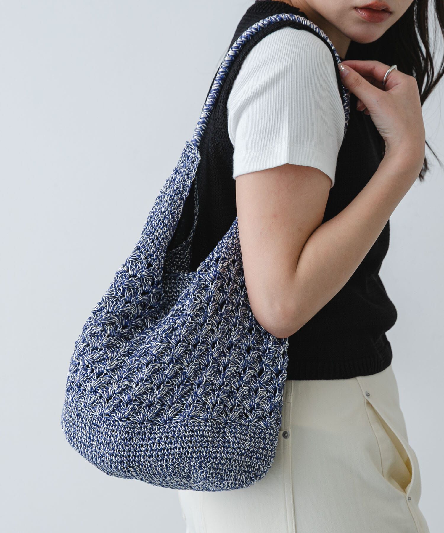 SENSE OF PLACE by URBAN RESEARCH「メタリックヤーンバッグ」|かごバッグ|