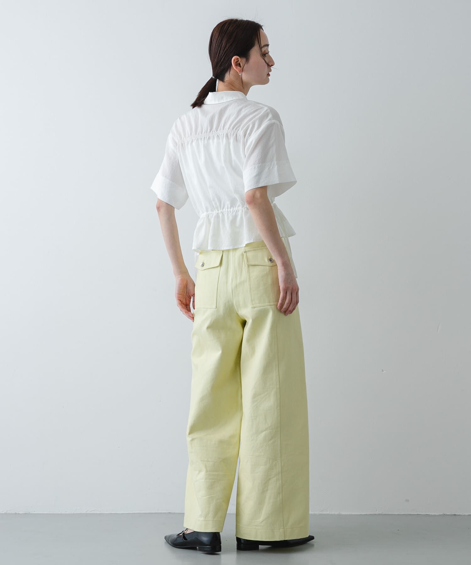 SENSE OF PLACE by URBAN RESEARCH「クロップドペプラムシャーリングシャツ」|シャツ・ブラウス|