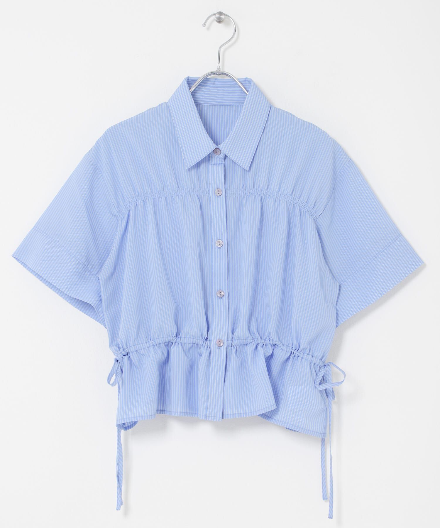 SENSE OF PLACE by URBAN RESEARCH「クロップドペプラムシャーリングシャツ」|シャツ・ブラウス|