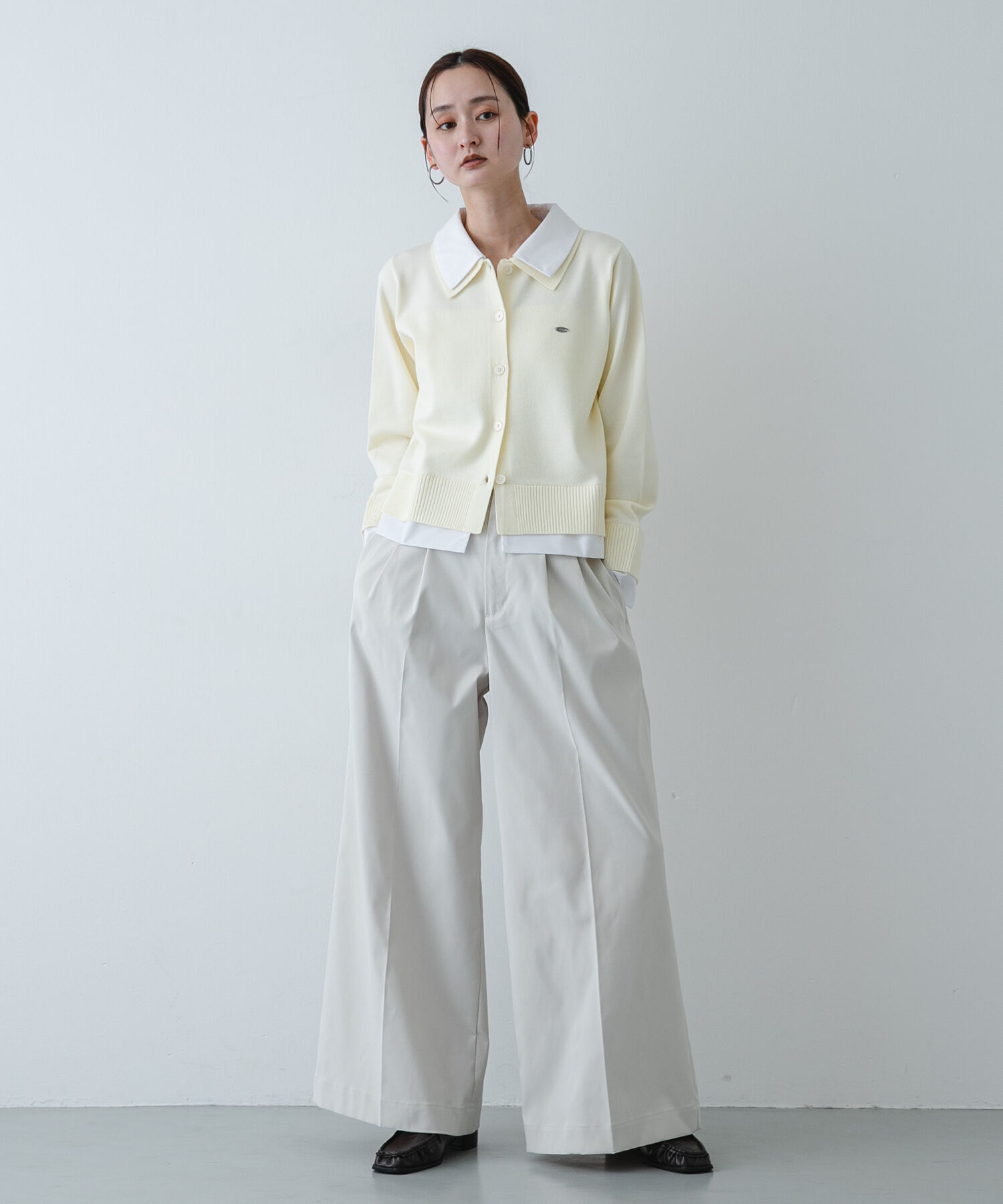 SENSE OF PLACE by URBAN RESEARCH「『洗濯可』プレートツキシャツドッキングニットカーディガン」|ニット・セーター|