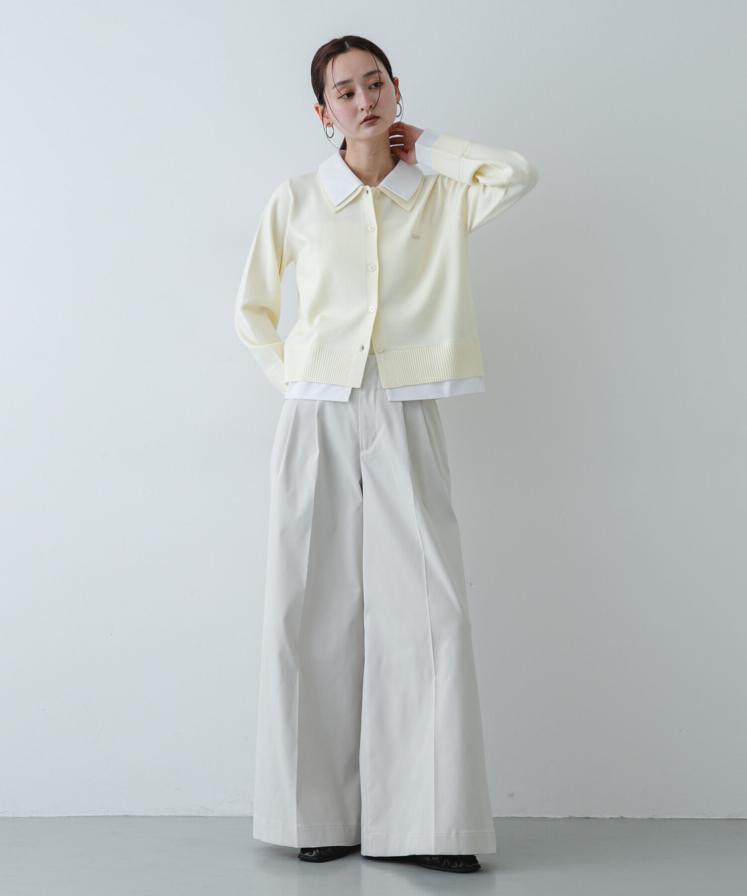 SENSE OF PLACE by URBAN RESEARCH「『洗濯可』プレートツキシャツドッキングニットカーディガン」|ニット・セーター|