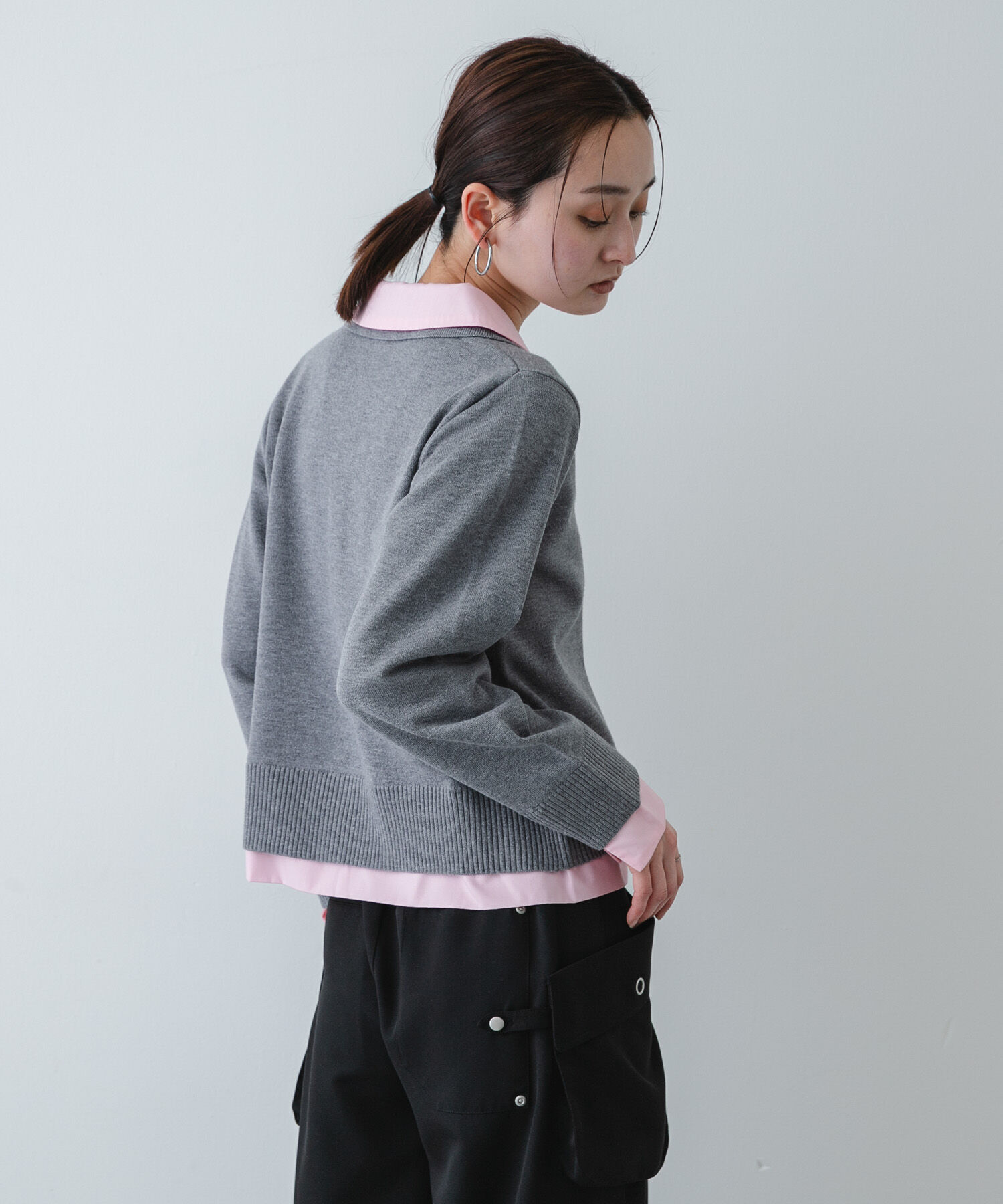 SENSE OF PLACE by URBAN RESEARCH「『洗濯可』プレートツキシャツドッキングニットカーディガン」|ニット・セーター|