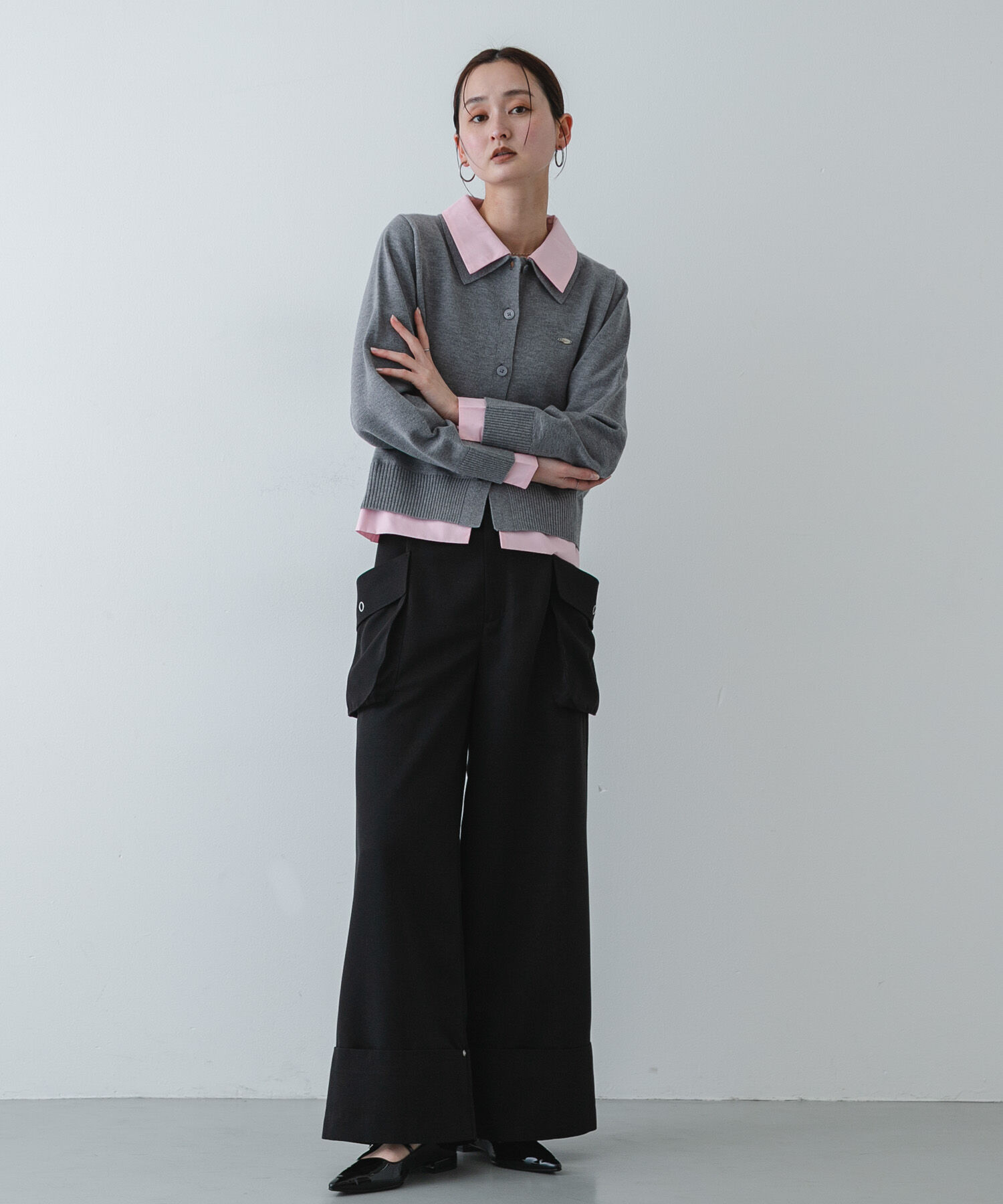 SENSE OF PLACE by URBAN RESEARCH「『洗濯可』プレートツキシャツドッキングニットカーディガン」|ニット・セーター|