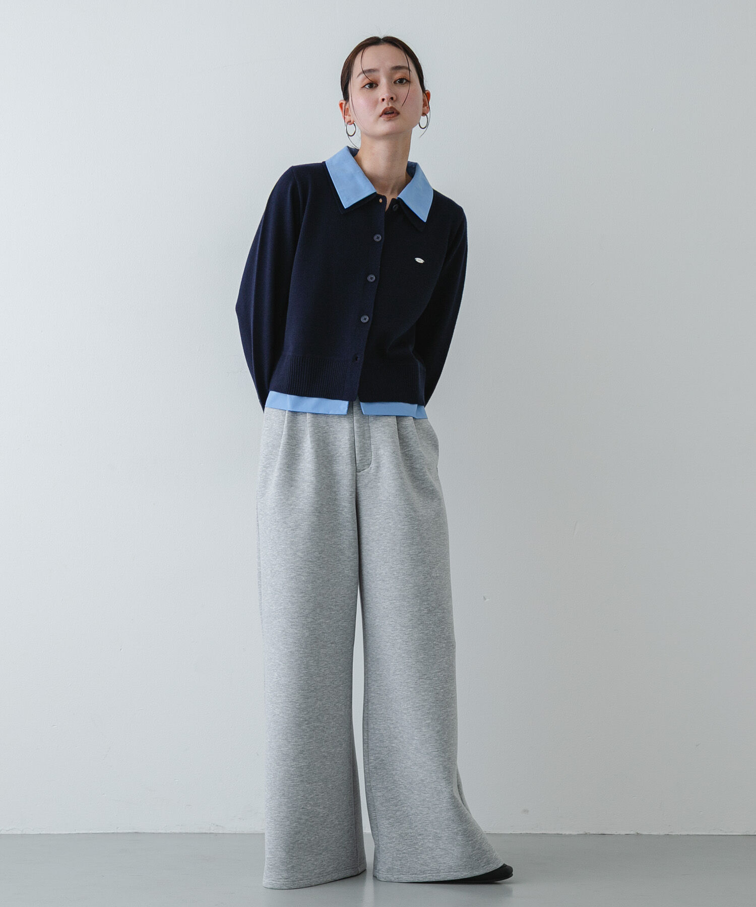 SENSE OF PLACE by URBAN RESEARCH「『洗濯可』プレートツキシャツドッキングニットカーディガン」|ニット・セーター|