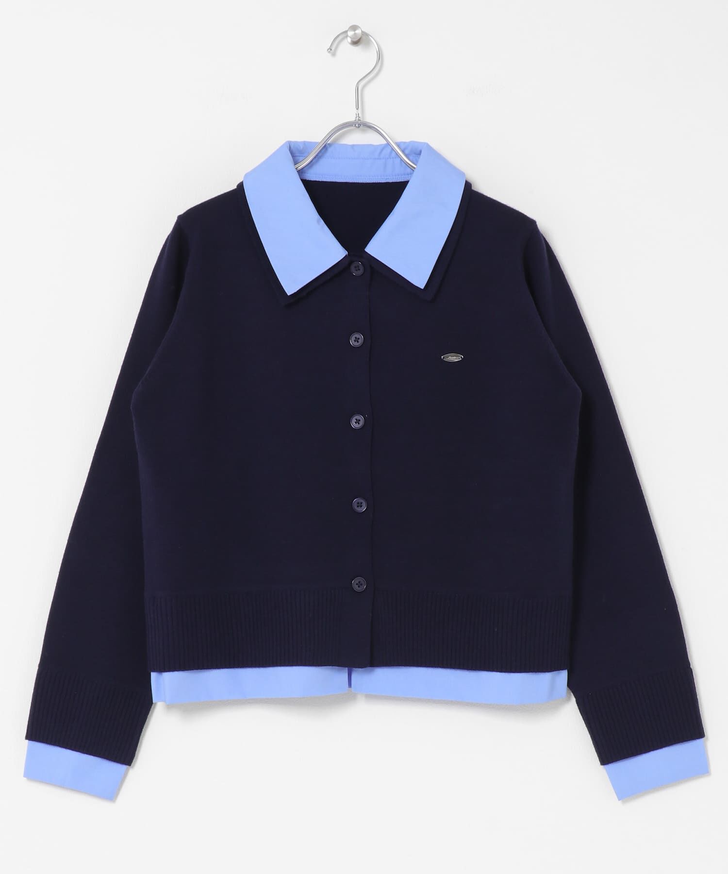 SENSE OF PLACE by URBAN RESEARCH「『洗濯可』プレートツキシャツドッキングニットカーディガン」|ニット・セーター|