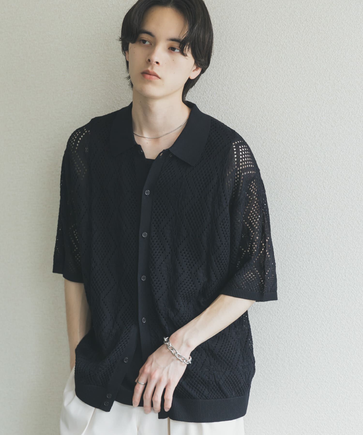 SENSE OF PLACE by URBAN RESEARCH「ドライタッチメッシュシャツカーディガン」|カーディガン|