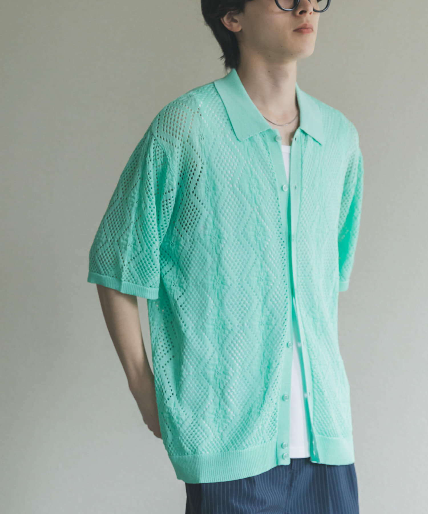 SENSE OF PLACE by URBAN RESEARCH「ドライタッチメッシュシャツカーディガン」|カーディガン|