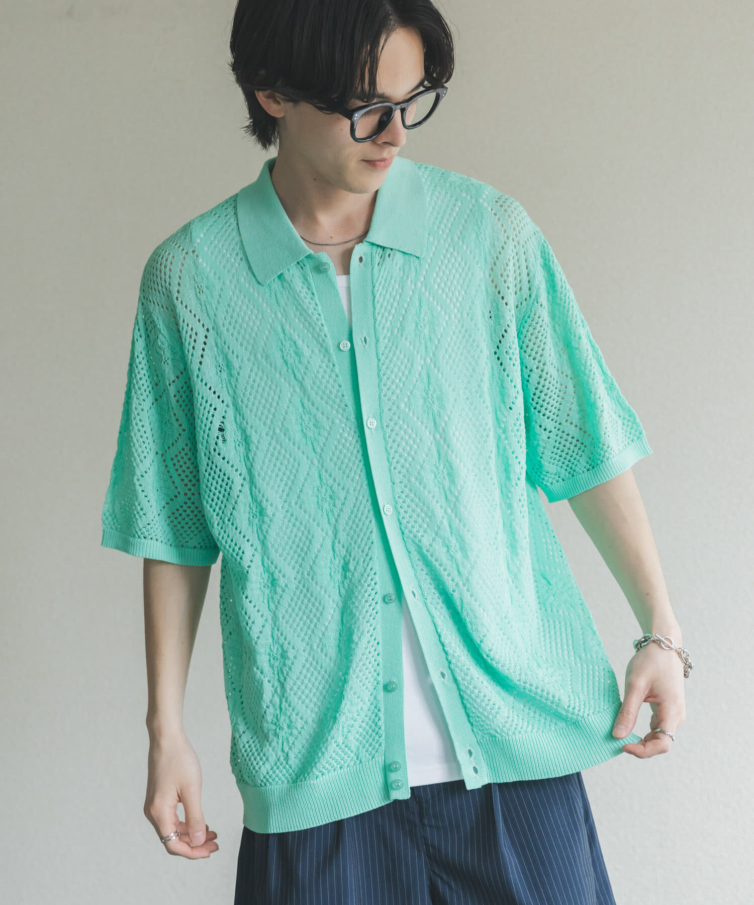 SENSE OF PLACE by URBAN RESEARCH「ドライタッチメッシュシャツカーディガン」|カーディガン|