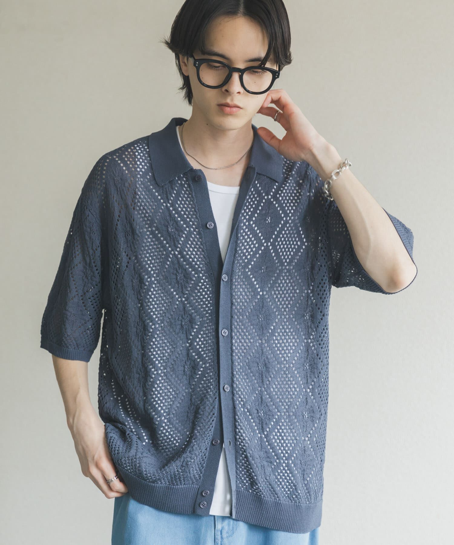 SENSE OF PLACE by URBAN RESEARCH「ドライタッチメッシュシャツカーディガン」|カーディガン|