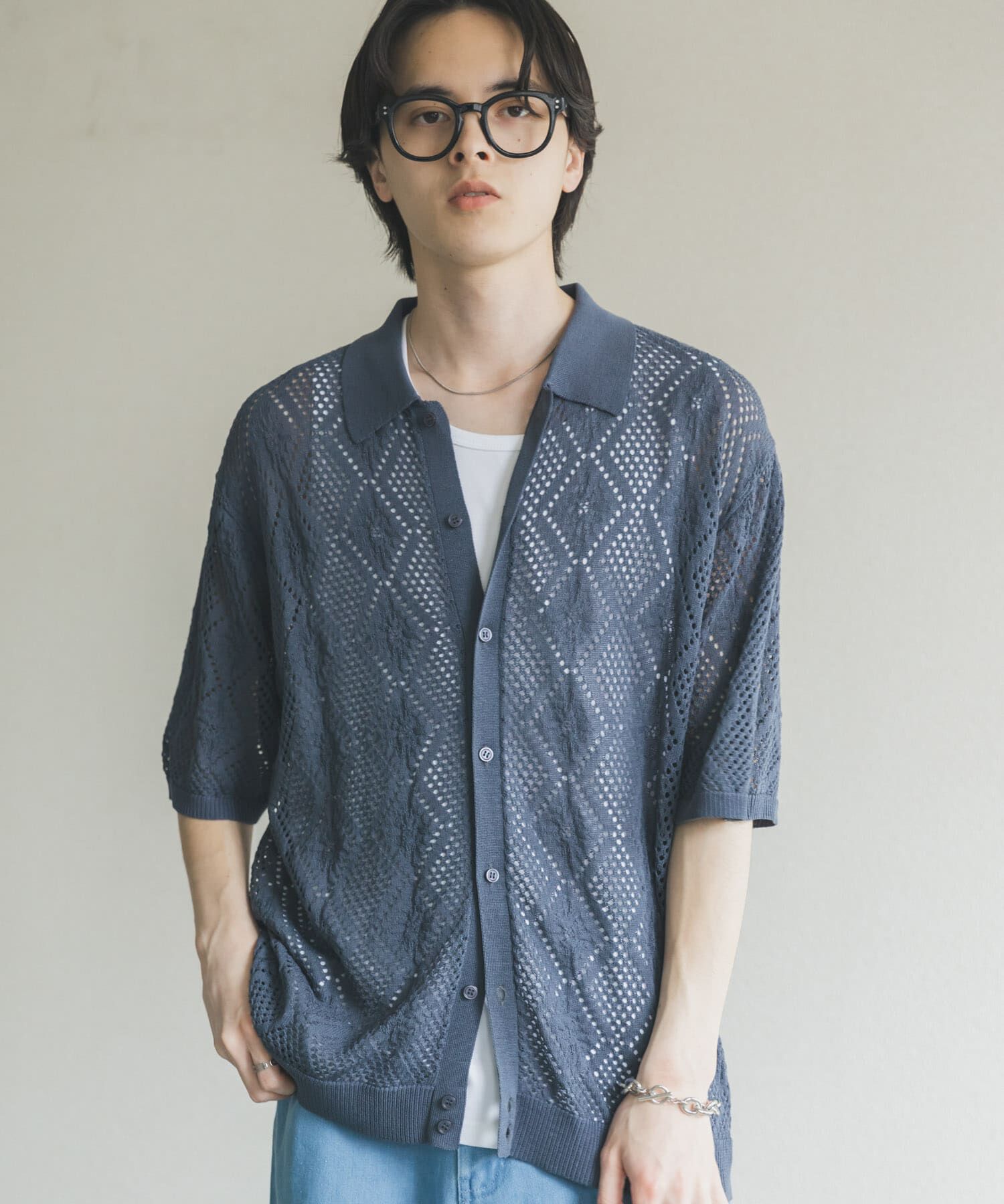 SENSE OF PLACE by URBAN RESEARCH「ドライタッチメッシュシャツカーディガン」|カーディガン|