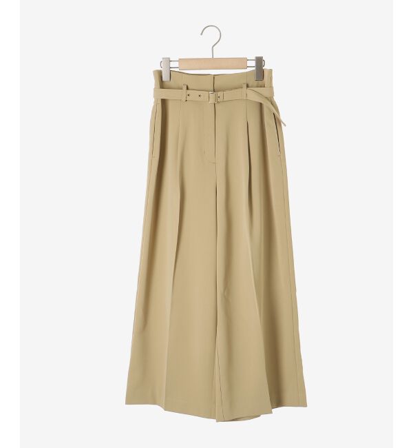 le.coeur blanc「《手洗い可能》ベルト付きハイウエストワイドパンツ」|チノ|