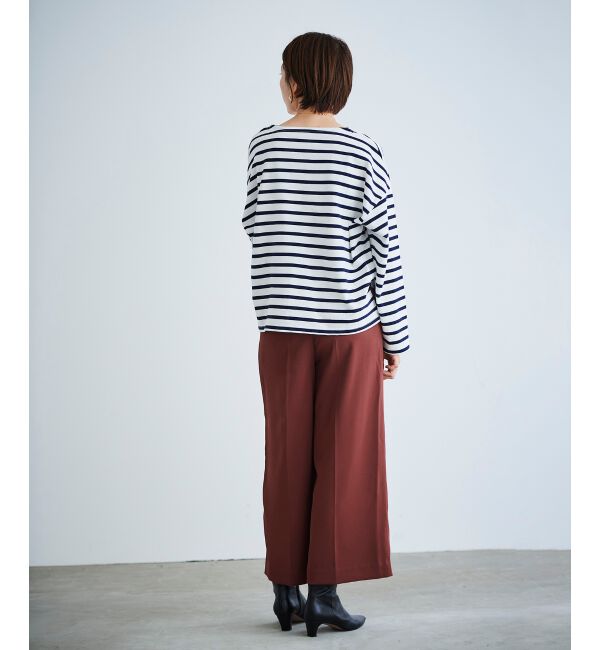 le.coeur blanc「《手洗い可能》ベルト付きハイウエストワイドパンツ」|チノ|