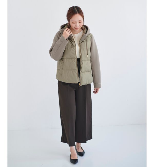 le.coeur blanc「《手洗い可能》ベルト付きハイウエストワイドパンツ」|チノ|