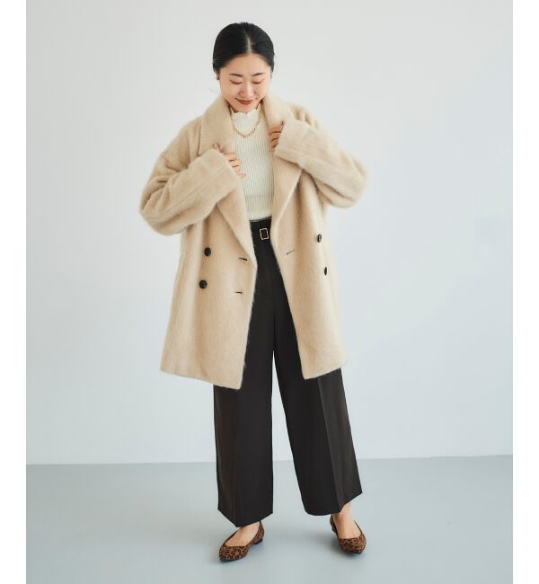 le.coeur blanc「《手洗い可能》ベルト付きハイウエストワイドパンツ」|チノ|