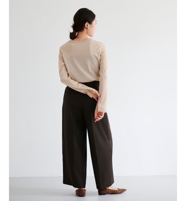 le.coeur blanc「《手洗い可能》ベルト付きハイウエストワイドパンツ」|チノ|