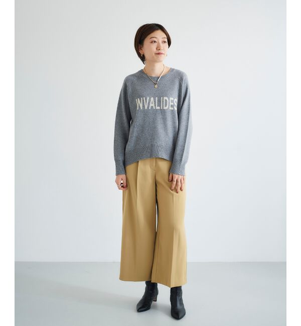 le.coeur blanc「《手洗い可能》ベルト付きハイウエストワイドパンツ」|チノ|