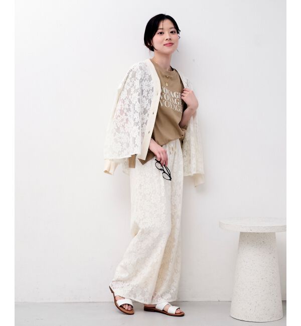  「フラワーメッシュレースカーデ」|カーディガン|