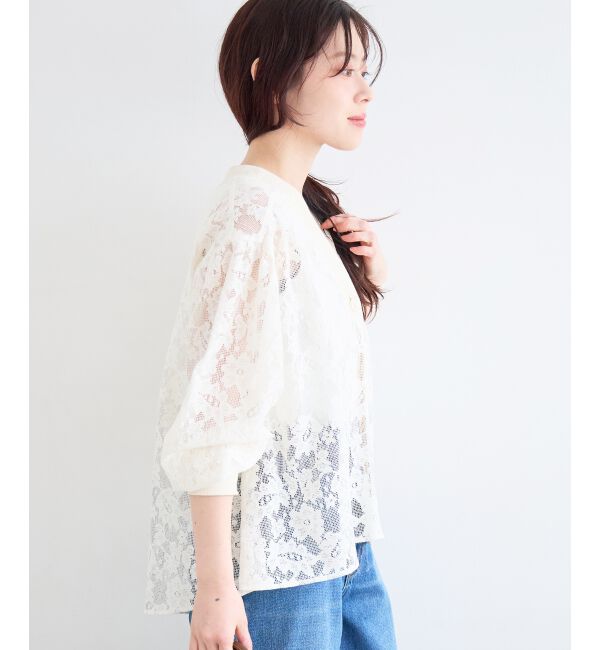  「フラワーメッシュレースカーデ」|カーディガン|