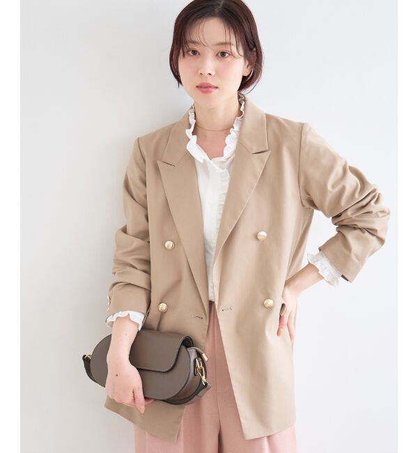  「ダブルブレストジャケット」|その他|ベージュ