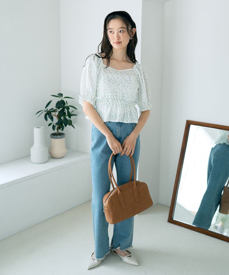 earth music&ecology「カットオフフレアデニムパンツ」|デニム|