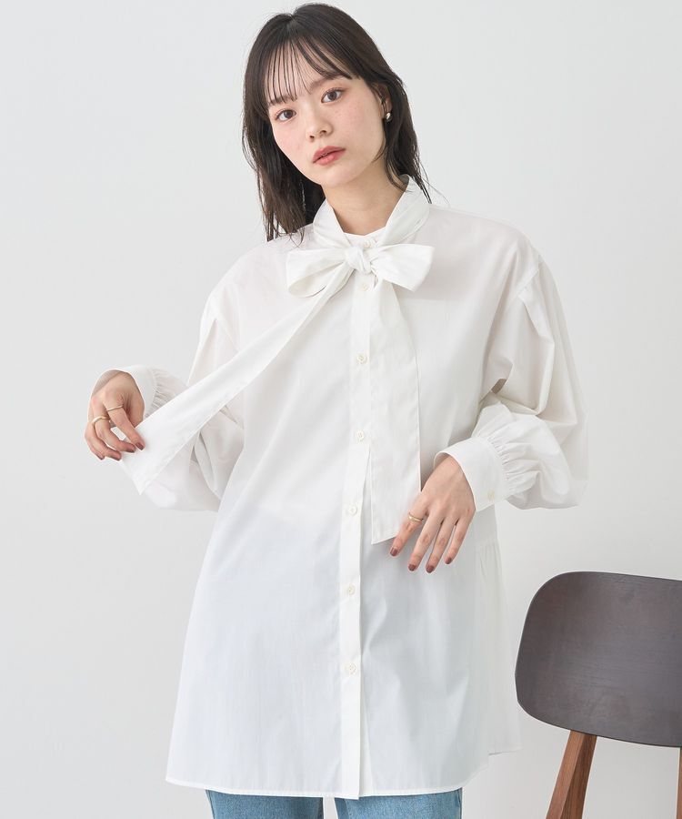 earth music&ecology「2wayボウタイブラウス」|シャツ・ブラウス|Off White