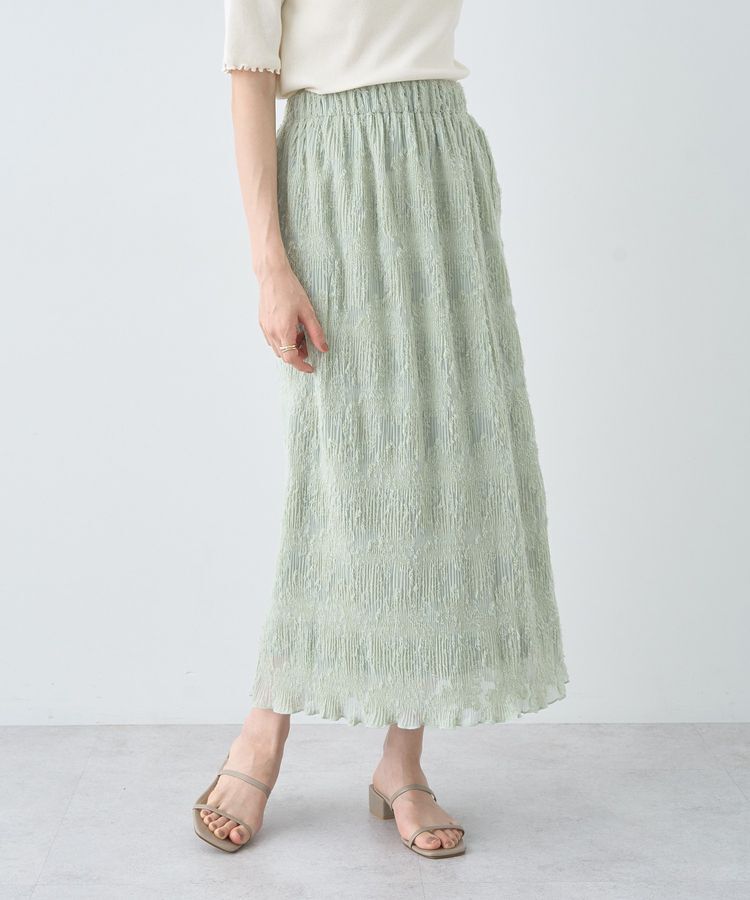 earth music&ecology「マジョリカプリーツナロースカート」|タイト|