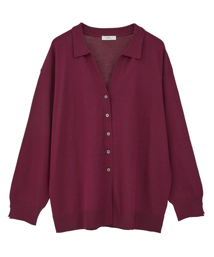 earth music&ecology「袖口スリットスキッパーカーディガン」|カーディガン|