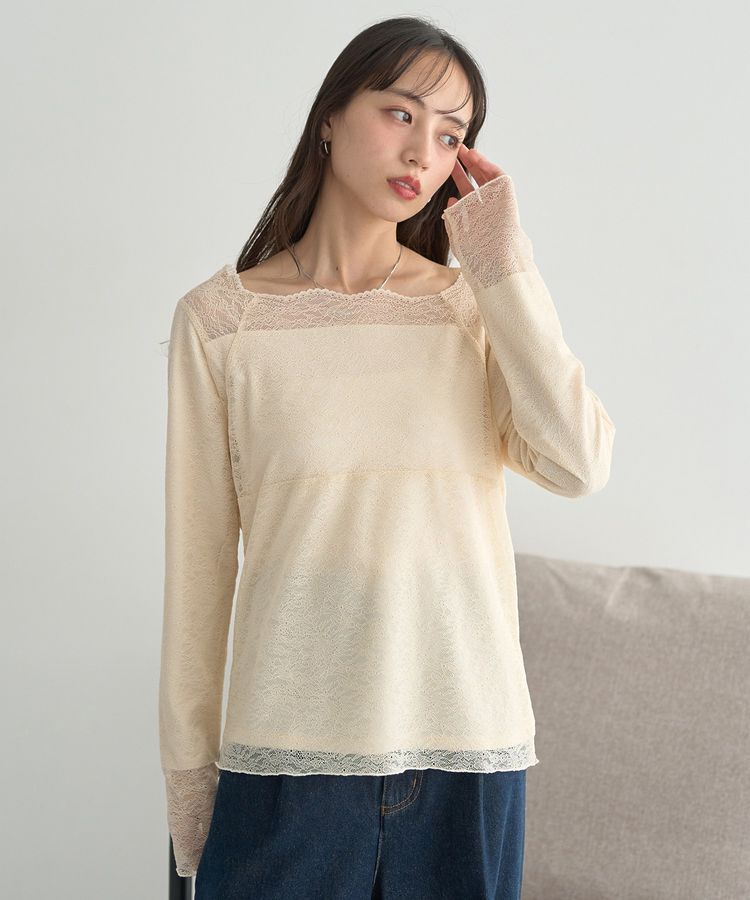 earth music&ecology「あったかフェミニンインナー(2wayネック)」|Tシャツ・カットソー|