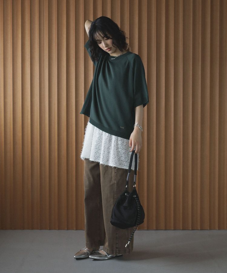 Green Parks「トレーナー風ニットプルオーバー」|ニット・セーター|