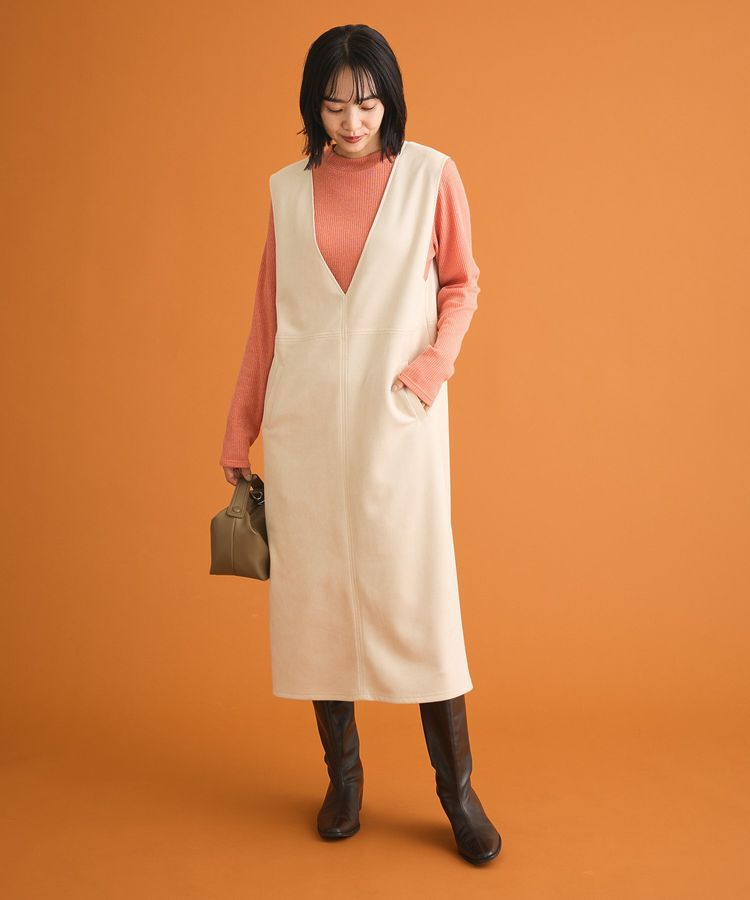 Green Parks「なめらかタッチスウェード調ジャンパースカート」|ジャンパースカート|