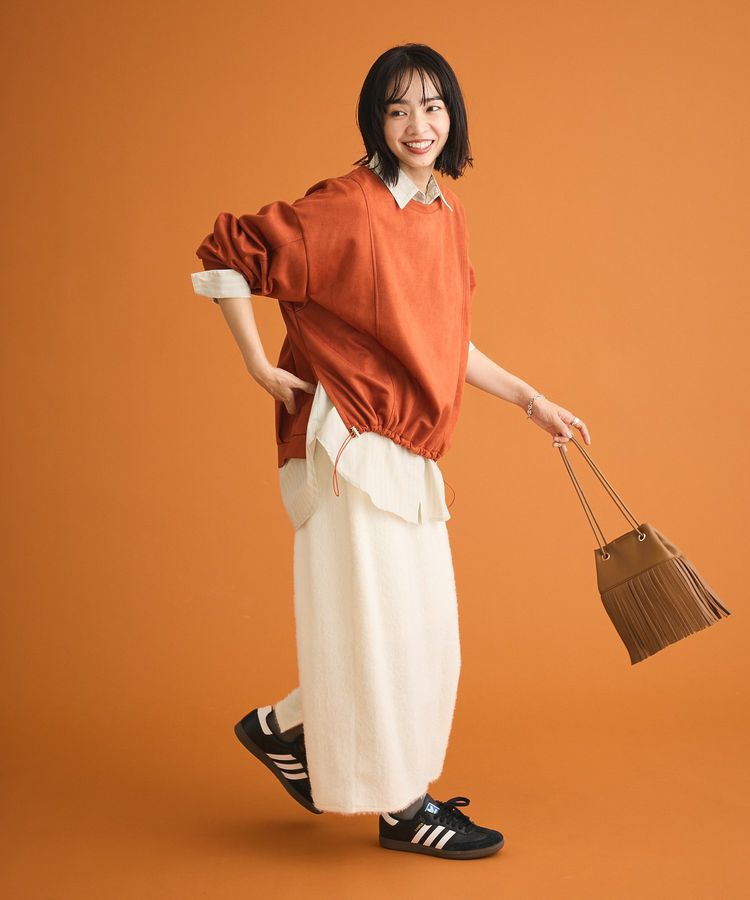 Green Parks「楽ちんシャギーIラインスカート」|タイト|