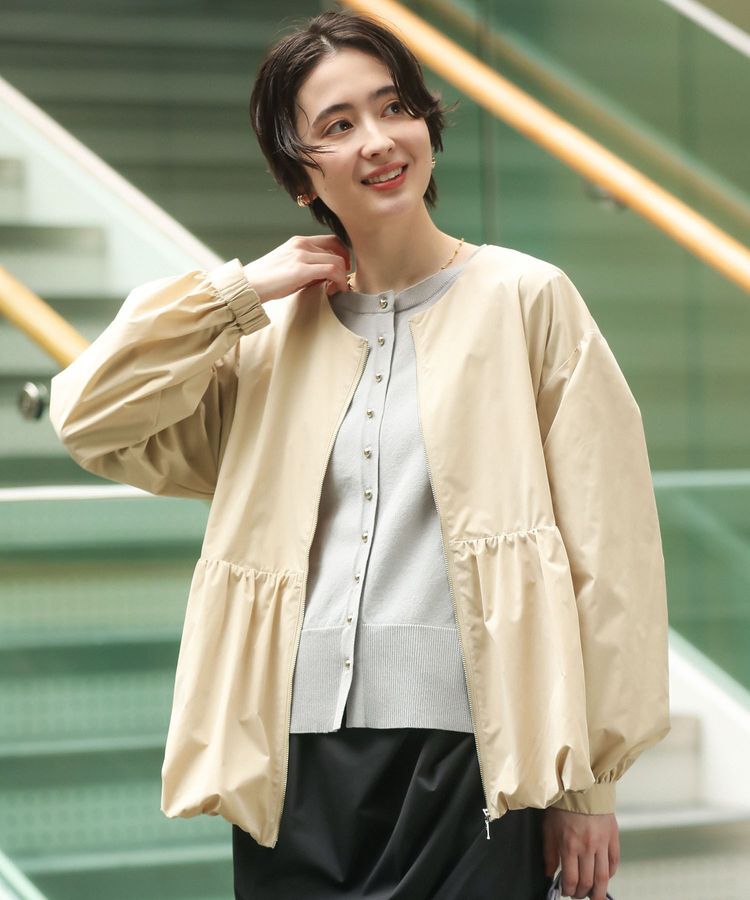 Green Parks「ノーカラーペプラムブルゾン」|ブルゾン・スタジャン|