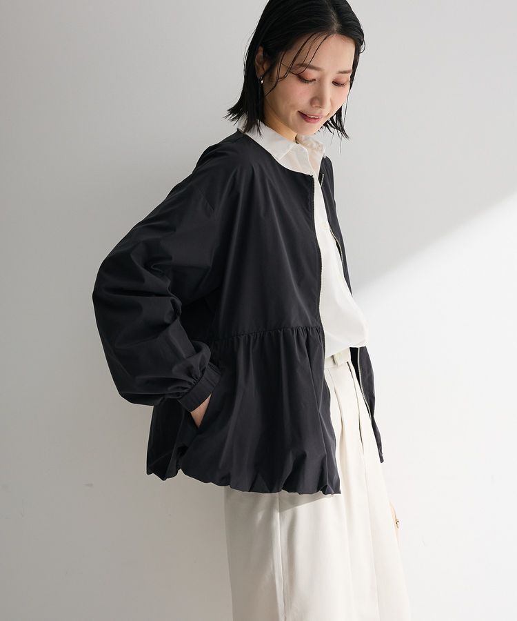 Green Parks「ノーカラーペプラムブルゾン」|ブルゾン・スタジャン|