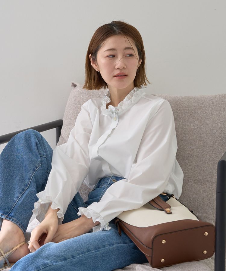 YECCA VECCA「イージーケアフリルカラーシャツ」|シャツ・ブラウス|