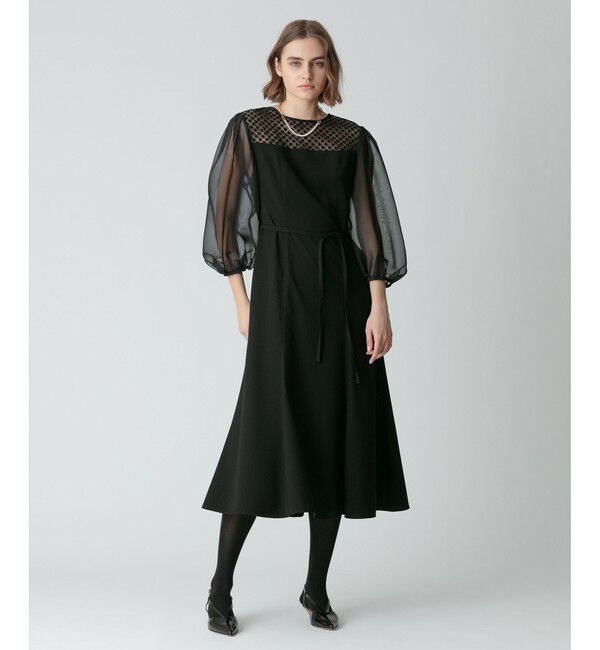 allureville「シアーコンビネーションワンピース」|ワンピース|ブラック