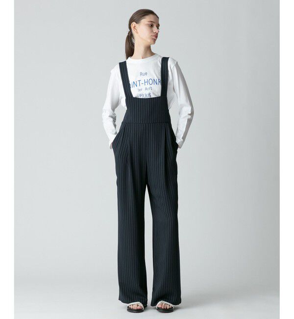 allureville「《ドラマ着用》ピンストライプサロペットパンツ」|オールインワン|