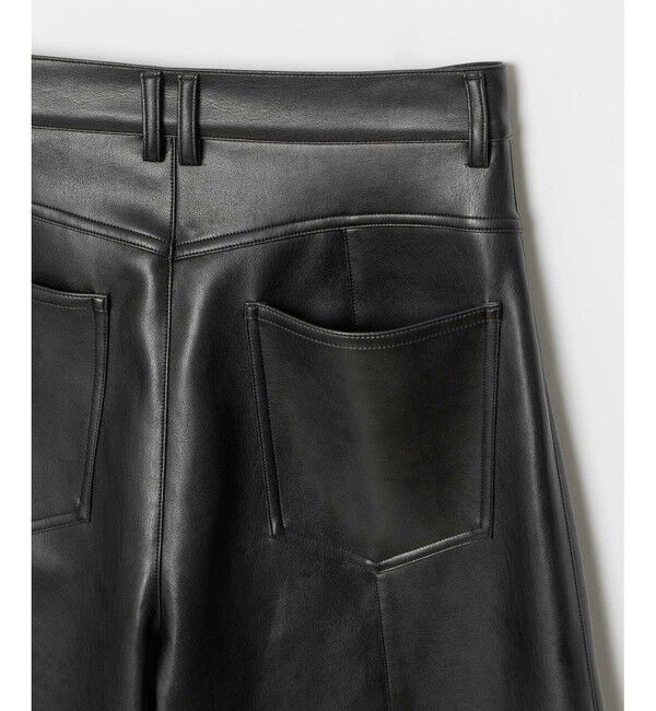 allureville「フェイクレザーフロントシームパンツ」|チノ|