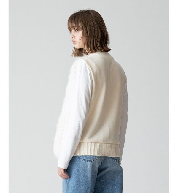 allureville「ジャガードフェイクファーコンビニットジレ」|ベスト・ジレ|