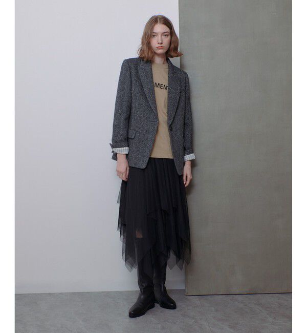 allureville「【セットアップ対応可能】ヘリンボンツイードテーラードジャケット」|テーラードジャケット|