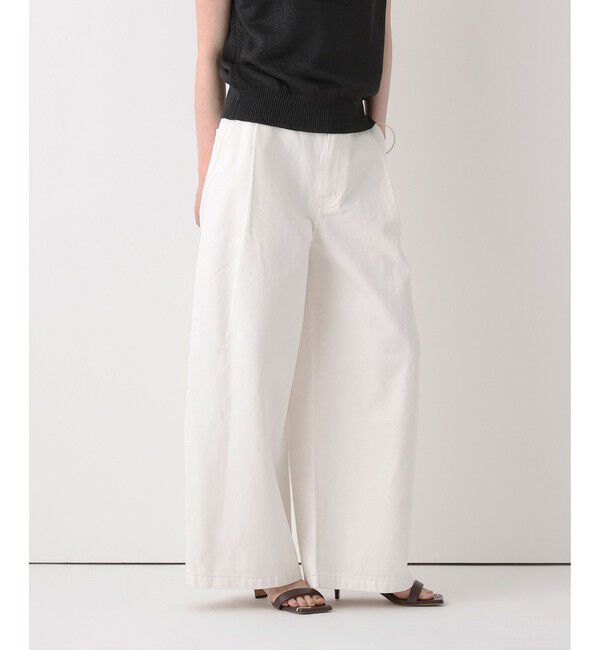 allureville「ホワイトデニムワイドレッグパンツ」|チノ|