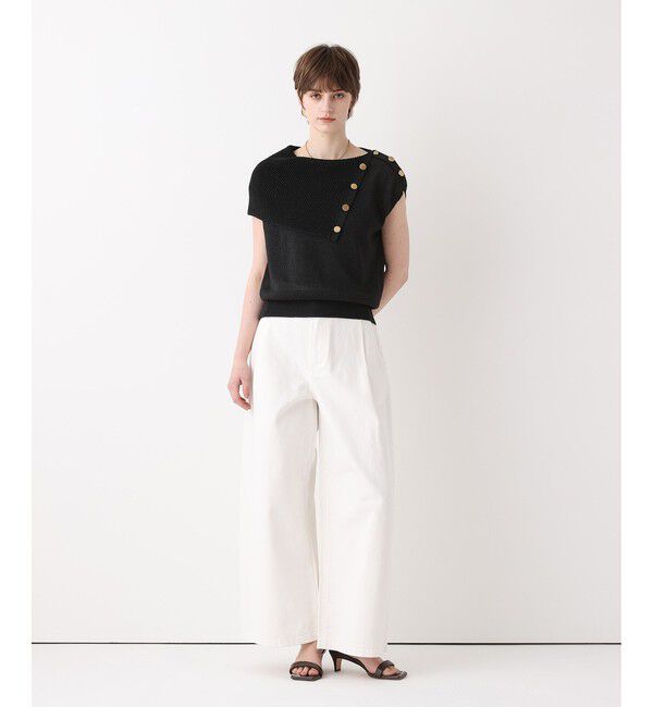 allureville「ホワイトデニムワイドレッグパンツ」|チノ|