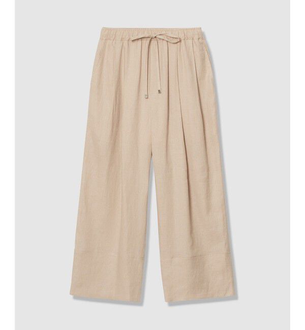 allureville「【ATELIER Line】リネンイージータックパンツ」|チノ|ライトベージュ