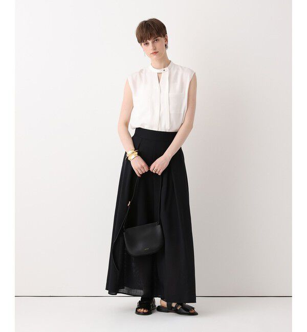 allureville「ブライトツイルアシメボウノースリブラウス」|シャツ・ブラウス|