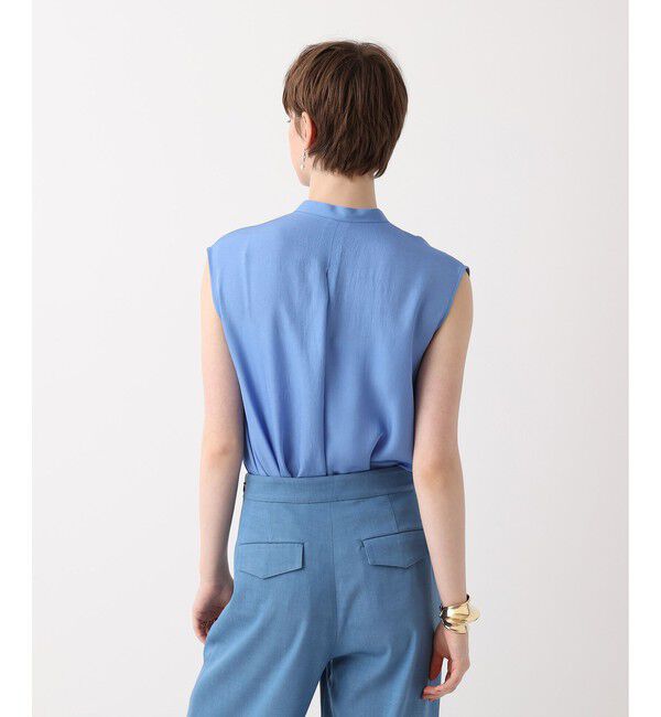 allureville「ブライトツイルアシメボウノースリブラウス」|シャツ・ブラウス|