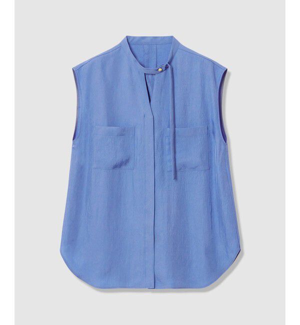 allureville「ブライトツイルアシメボウノースリブラウス」|シャツ・ブラウス|