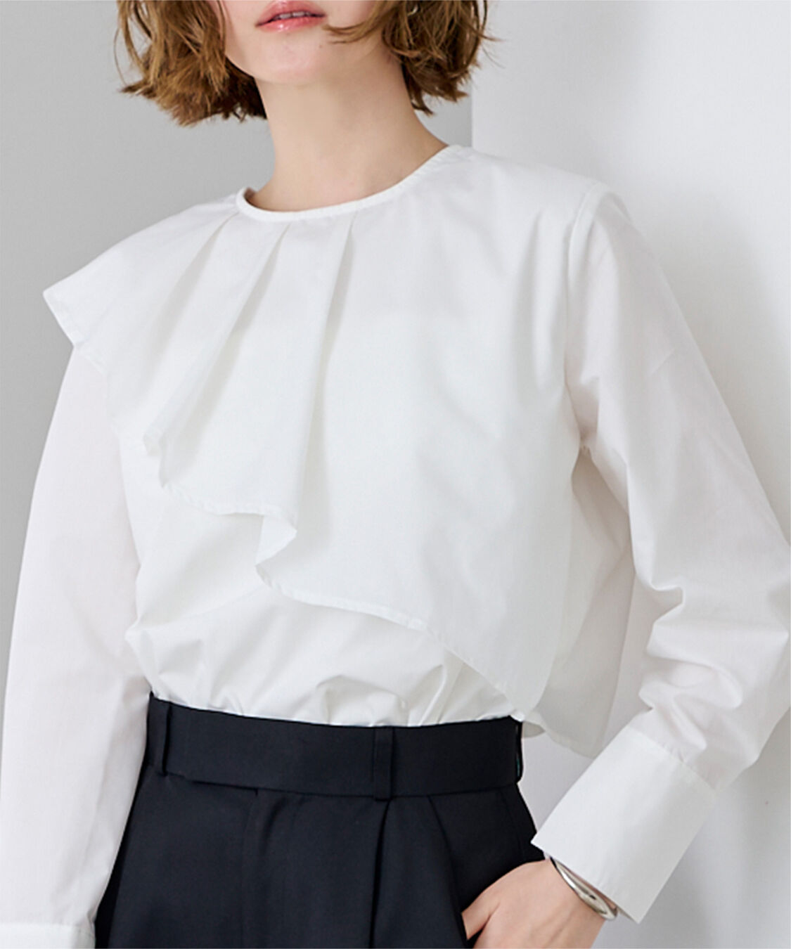 ur's「アシンメトリーラッフルデザインブラウス」|シャツ・ブラウス|