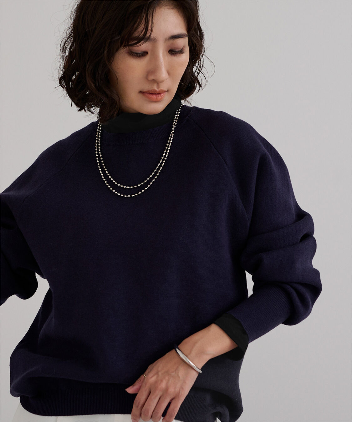 ur's「【星玲奈さんコラボアイテム】ボトルネックラウンドヘムプルオーバー」|Tシャツ・カットソー|ブラック