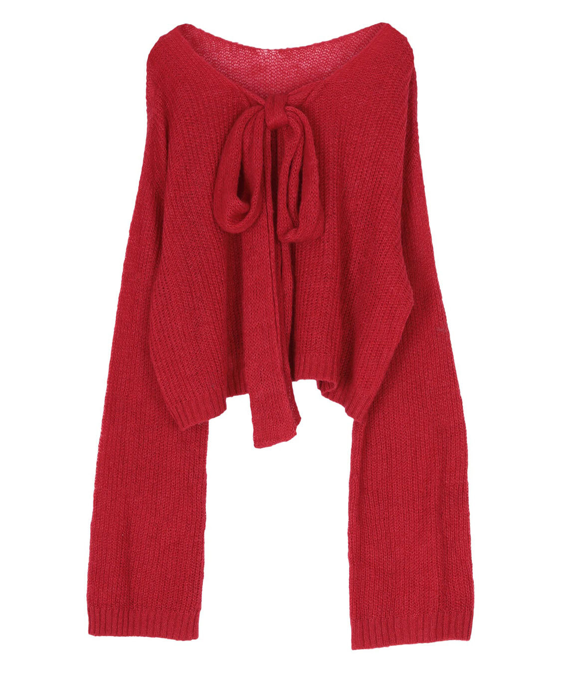 titivate「【いつきさんコラボアイテム】前後2wayリボンデザインシアーローゲージニット」|ニット・セーター|